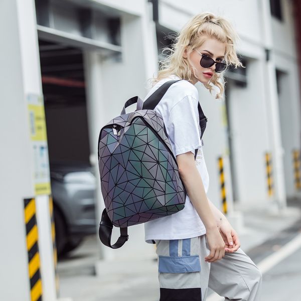 

luxury backpack women bags designer geometric luminous backpacks for women school bags for girls rucksack shoulder backpack 2020 k726