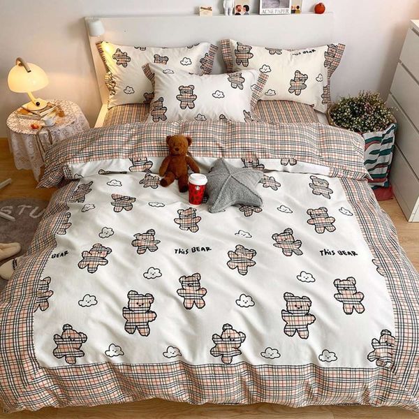 

new cotton 4-piece cartoon splicing seri children's 3-piece sheet, fitted sheet and bedding