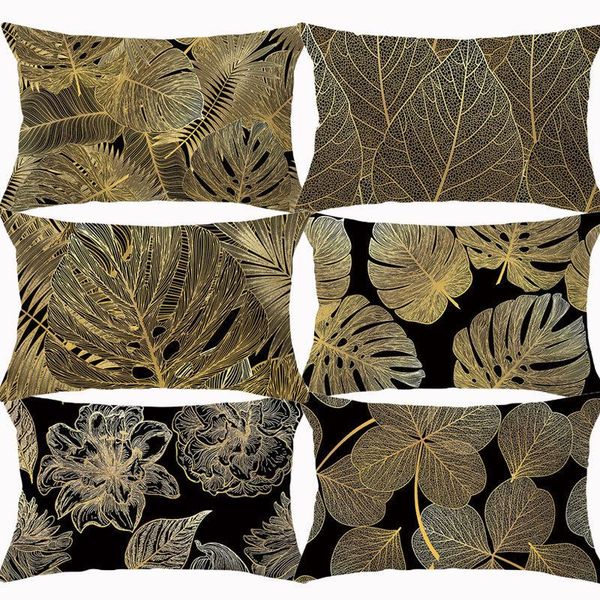 

cushion/decorative pillow tropical leaf cushion cover black yellow rectangle covers 30x50 floral decorative sofa cushions throw pillows