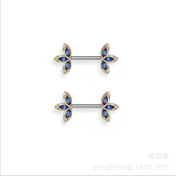 

nipple piercing barbell flower charming ring stainless steel female jewelry