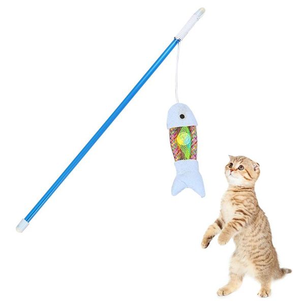 

cat toys legendog funny pet teaser toy plastic interactive fish kitten stick wand for cats supplies