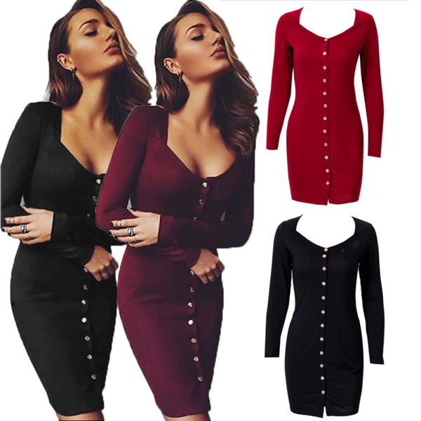 

women winter sexyy christmas bandage long sleeve bodycon mini dress ladies costume xmas plus sized jumper evening party dress, Red;black