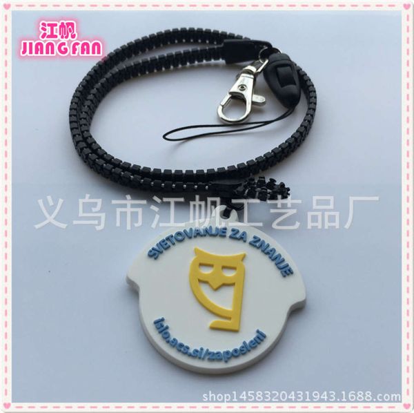 

work certificate card cover mobile phone zipper hanging rope