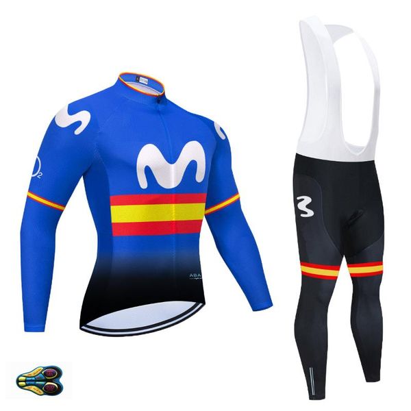 

racing sets 2021 spain big m cycling jersey men's clothing road bike shirts mountain jerseys mtb long maillot, Black;blue