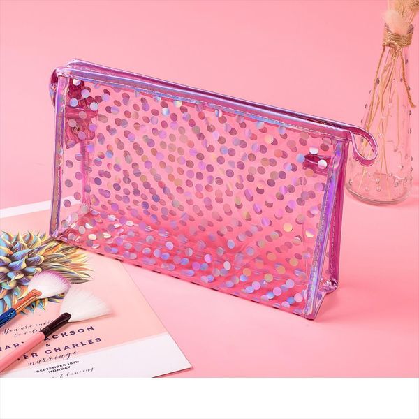 

waterproof candy color lady cosmetic bag make up mini jelly pvc women makeup cute