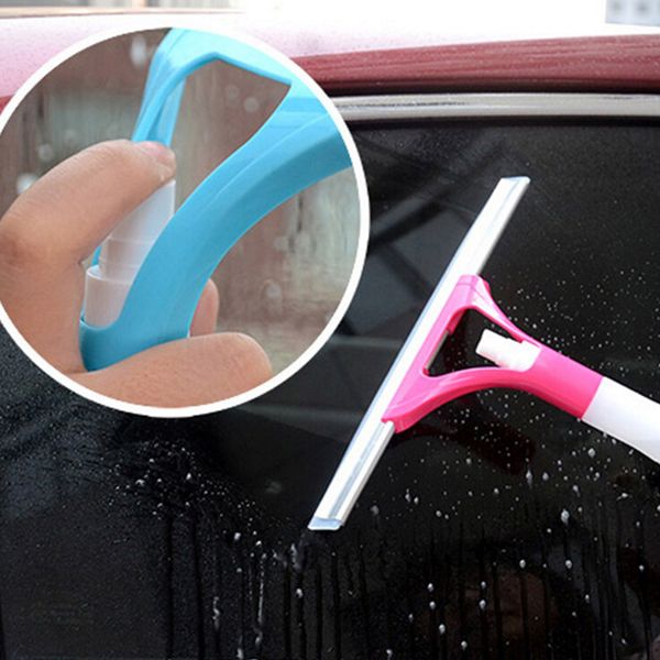 

1pcs spray window glass brush wiper cleaner washing scraper home bathroom car window cleaning tool random color