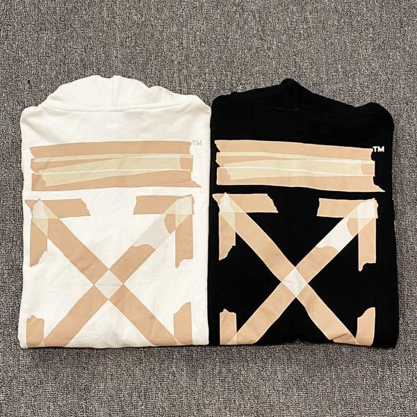

new striped arrow print men's and women's thin hooded sweater, Black