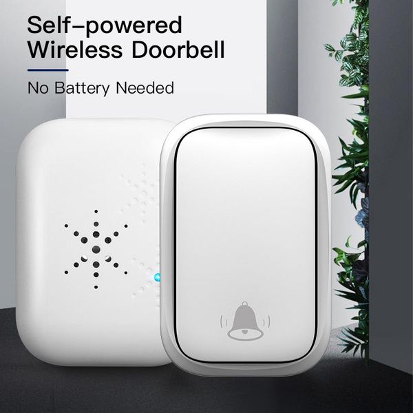 

wireless self-powered waterproof doorbell eu/us plug plug smart security outdoor touch welcome bell 150m remote receiver
