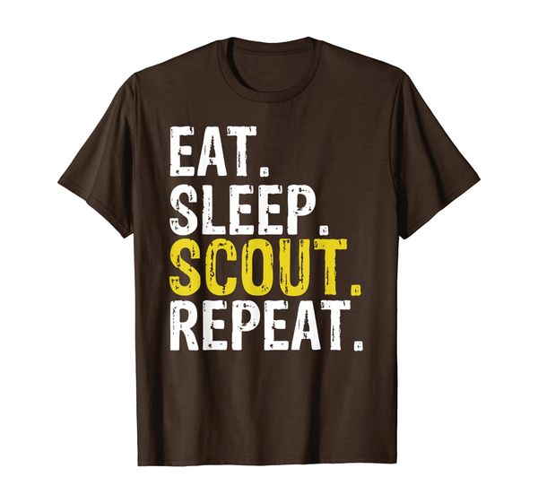 

Eat Sleep Scout Repeat Gift Camping Backpacking T-Shirt, Mainly pictures