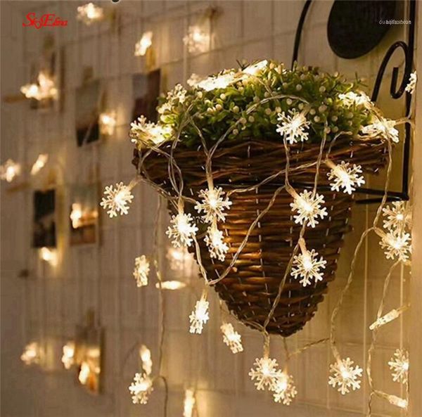 

snow flakes led string fairy light xmas party home wedding garden garland decoration for christmas tree 6z mm2511