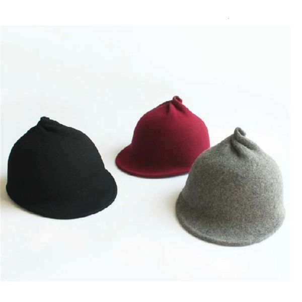 

south korea british woollen cloth riding pointed knight fashion children's lovely steamed bread hat christmas, Yellow