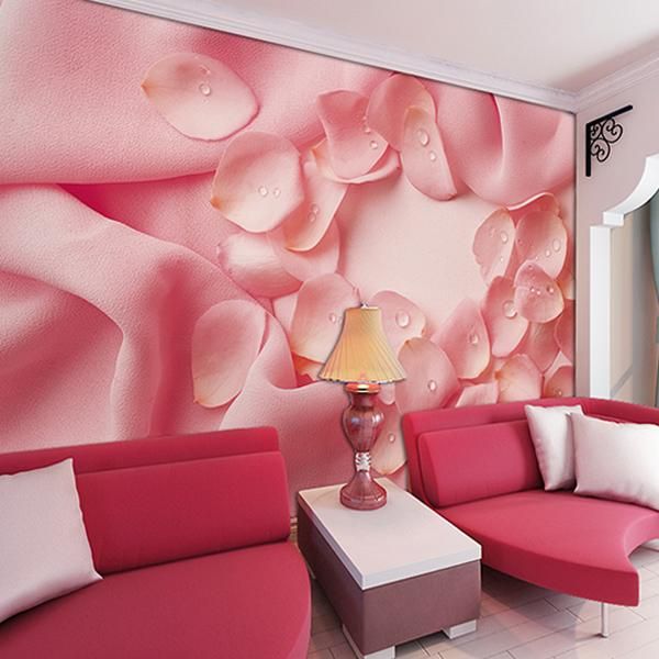 

wallpapers wholesale pink cloth rose flower mural 3d wall po murals washable wallpaper for wedding room fresco
