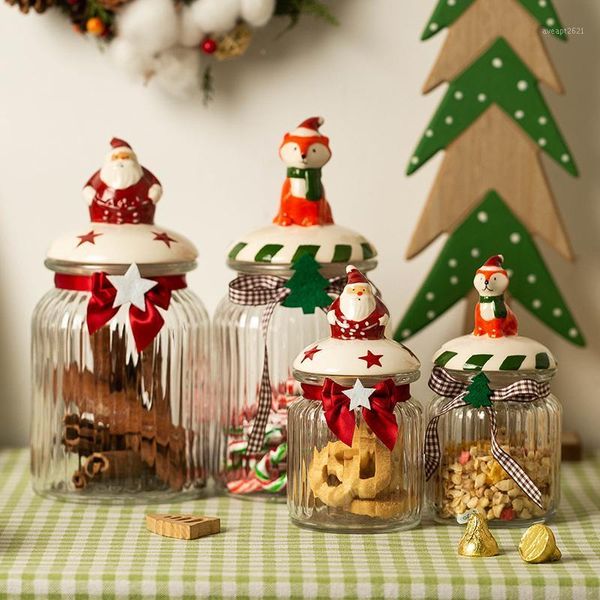 

storage bottles & jars european style glass candy jar household with lid dried fruit roman sugar bowl yurt snack sealed