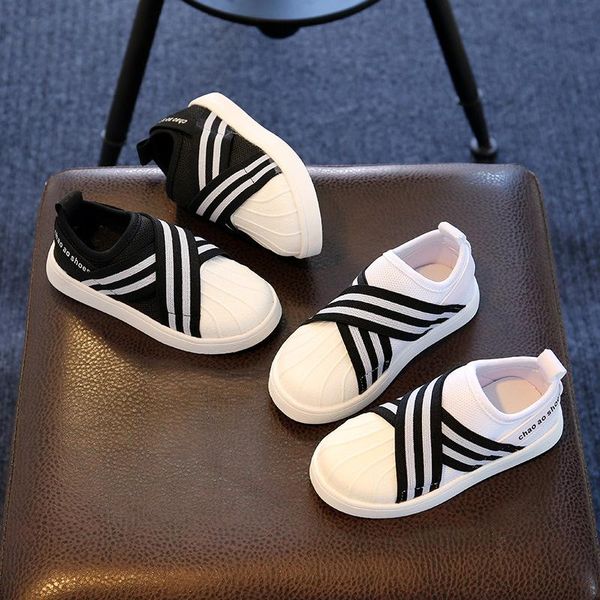 

factory wholesale four seasons children's shoes new children's sports shoes veneer baby white boys and girls breatha, Black
