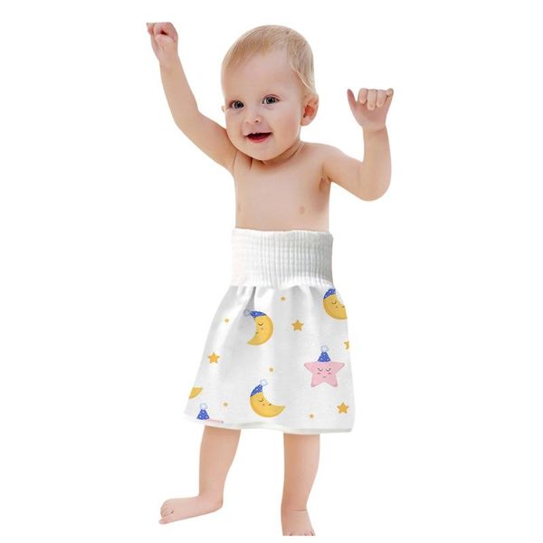 

2 in 1 baby diaper skirt pure cotton high waist waterproof training pants shorts 97be