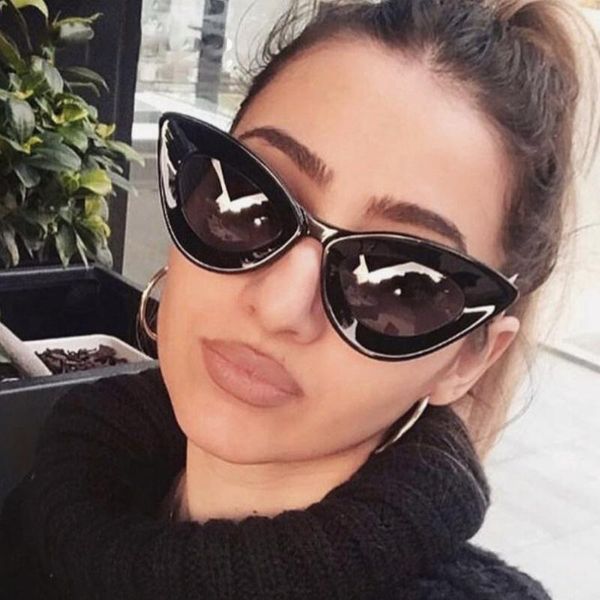 

sunglasses cute retro small uv400 women cat black white triangle vintage ladies sun glasses red female eye eyewear, White;black