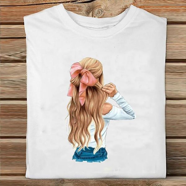 

short sleeve clothing fashion womens cute cartoon sister friends clothes print female tee ladies graphic t shirt, White