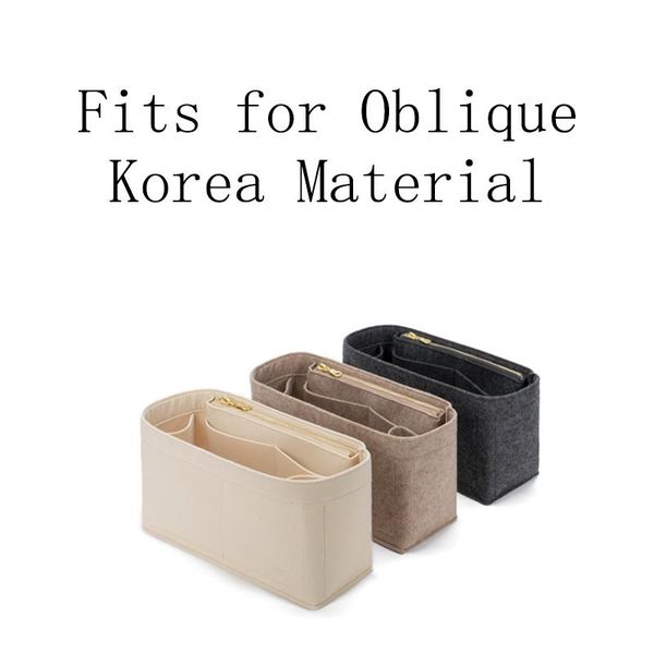 

bag parts & accessories insert organizer for oblique korea material makeup handbag travel inner purse portable cosmetic inside bags, Black