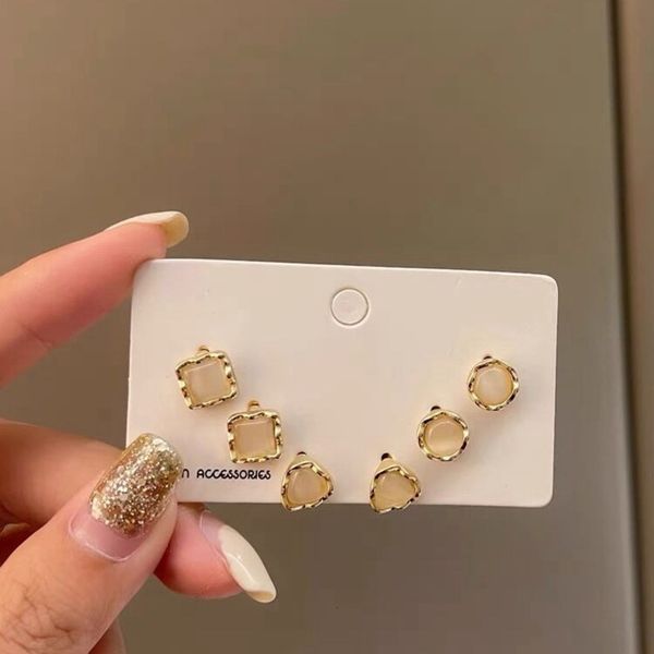 

high sense opal earrings fashion simple suit temperament net red pairs