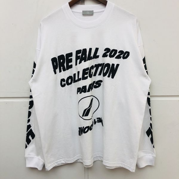 

men's t-shirts fw t shirt men women quality long sleeve we11done tee 3d foam printing welldone t-shirt bhpe, White;black