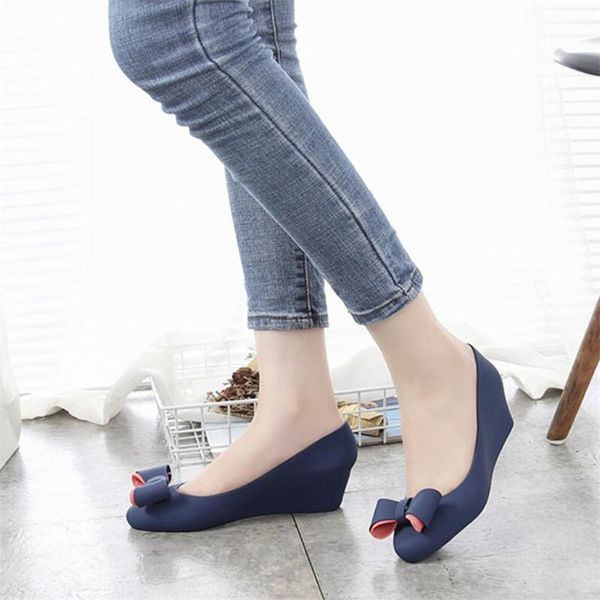 

wedges shoes for women heels new round toe slip on heels woman pumps fashion kitten pvc wedding women shoes casual, Black