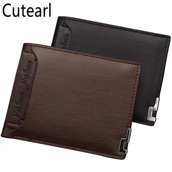 

men's wallets vintage short purse 2021 new pu leather dollar price man thin wallet credit masculina card holders porte male, Red;black