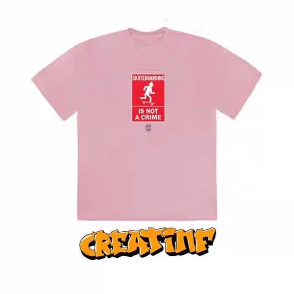 

2021 new cactus jack travis scott skateboarding is not a crime t shirt men women t-shirt jackboys astroworld tees uesv, White;black