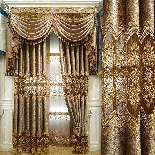 

curtain & drapes luxury curtains for living dining room bedroom european style multicolor gold green jacquard vertical