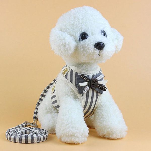 

dog collars & leashes harness breathable vest for puppy mesh padded pet cat harnesses leash set kitten products