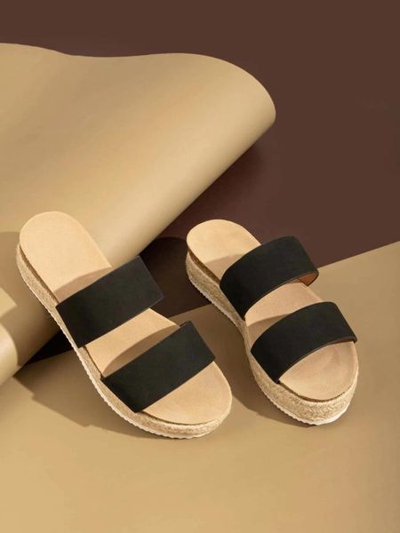 

slippers plus size 35-43 fashion shoes women mules flat heel slides summer ladies solid wholesale sandalias mujer dropship, Black