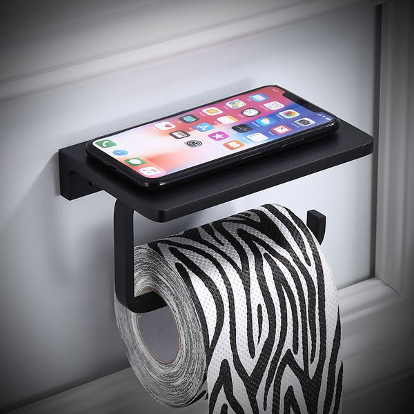 

2021 new with phone bathroom roll aluminum toilet paper holder tissue boxes wall mounted p1h0
