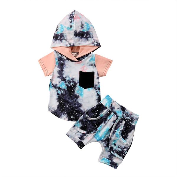 

cotton kids baby girl boy hoodie short sleeves t shirt pants shorts summer set outfits graffiti clothes, White