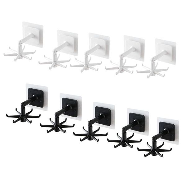 

10pcs under shelf rotate hook holder hang kitchen cabinet storage rack organizer rack multi-purpose hooks home storage