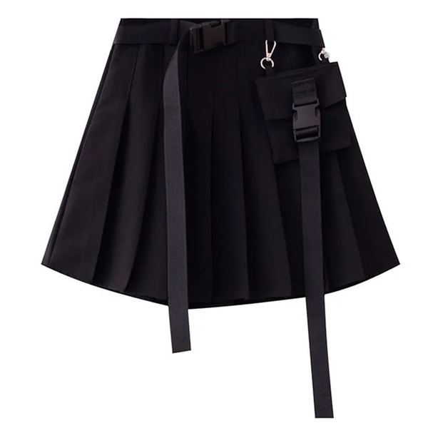 

skirts womens 2021 harajuku style workwear skirt pleated short undefined vintage mini high-waisted, Black