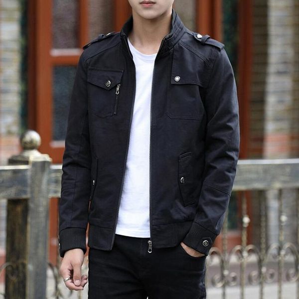 

men's jackets 2021 casual bomber jacket stand collar army military black men coats winter male outerwear autumn overcoat a6-769, Black;brown