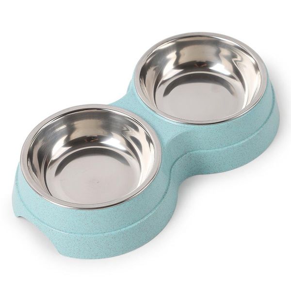 

double dog bowl cat bowls cute cat shaped water feeder for small dogs cats feeding stainless steel pet supplies