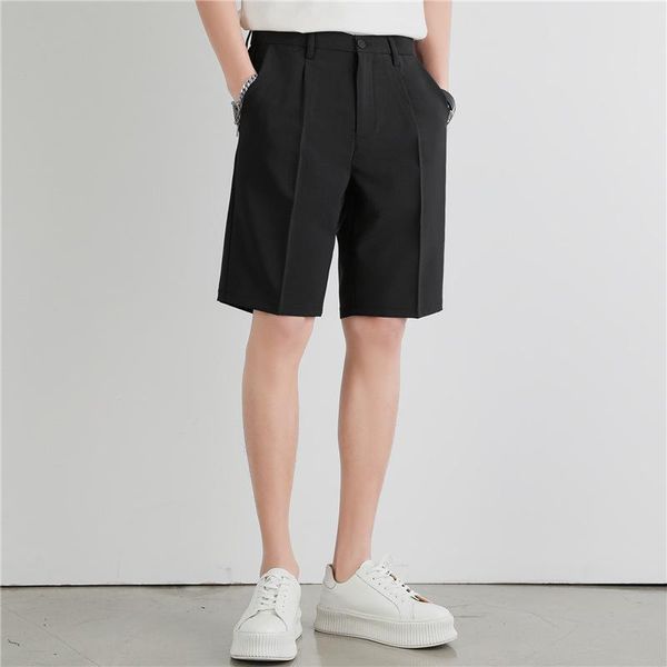 

all-match comfort popular men's suits blazers pants fashion trend drop down light business suit shorts youth leisure uniform capris, White;black