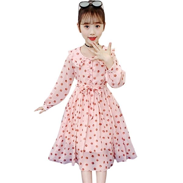 

dresses for girls dot pattern mesh kid summer children's costumes 6 8 10 12 14 210527, Red;yellow