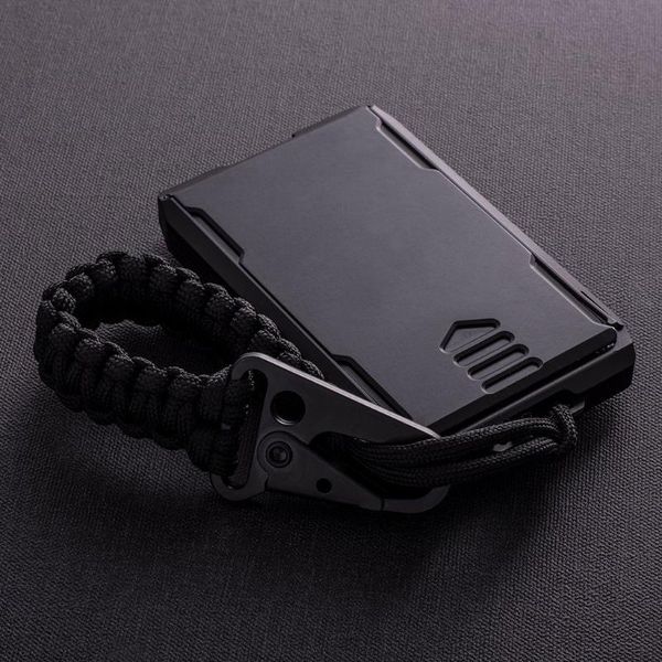 

wallets cards organizer smart holder folder keys wallet housekeeper fashion rfid metal cardholder men business, Red;black