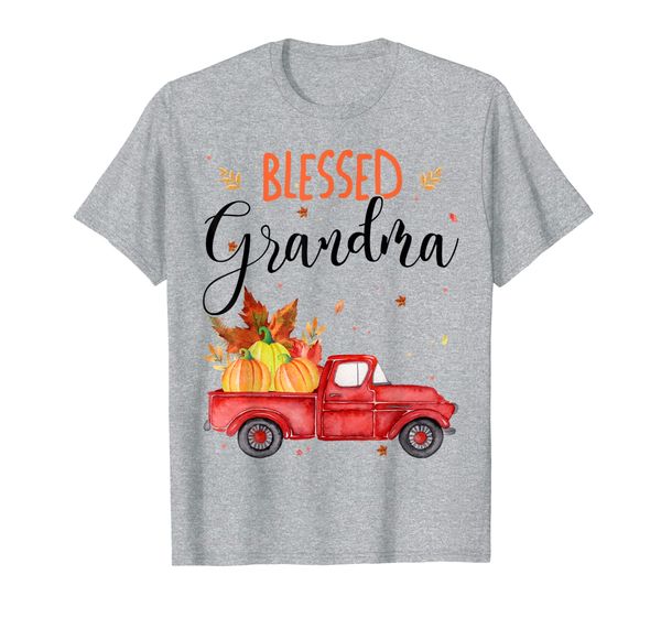 

cute pumpkins pickup truck fall autumn blessed grandma t-shirt, White;black