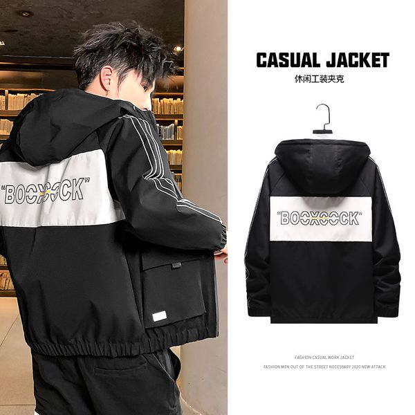 

jacket 2021 spring and autumn new baseball collar casual men's coat, Black;brown