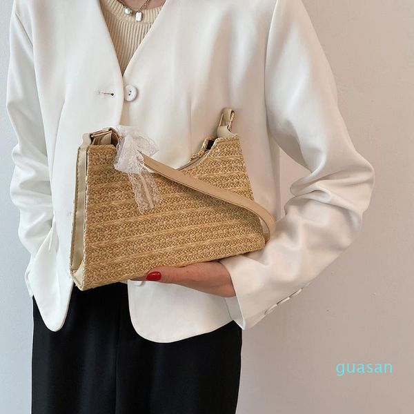 

evening bags handmade shoulder bag summer casual fashion women straw woven underarm beach vacation small bags