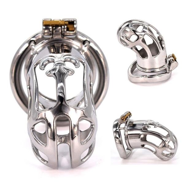 

cockrings stainless steel male chastity device penis ring cock cage long metal locking belt bondage restraint toys for men cc361