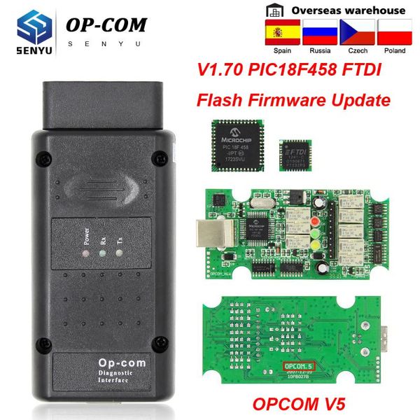 

diagnostic tools for opcom v5 1.70 pic18f458 ftdi obd obd2 car auto scanner tool op com 2014v flash firmware update can bus
