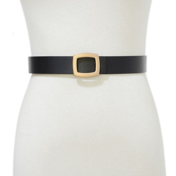 

new casual and versatile pu men's and women's square buckle belt fashion simple women's pin buckle decorative pants belt, Black;brown