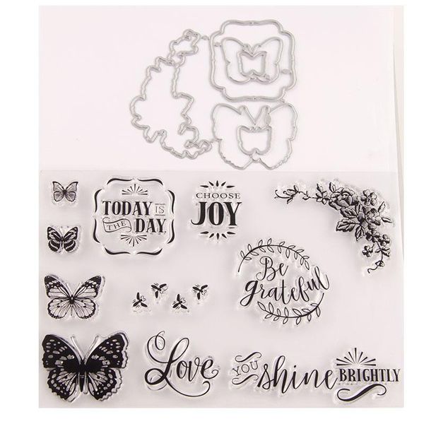 

painting supplies 2021 butterfly metal cutting dies and clear stamps scrapbooking for paper making embossing frame card craft sets