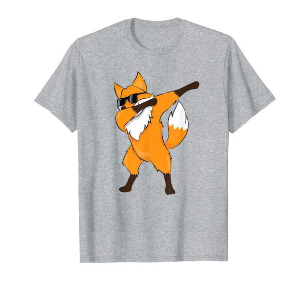 

dabbing fox dab funny gift idea for men women kids cute t-shirt, White;black