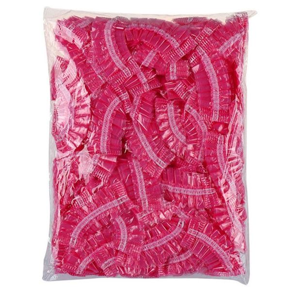 

berets 100 pcs disposable hairdressing earmuffs salon clear ear cover protection hair dye protect cap color styling tool red, Blue;gray
