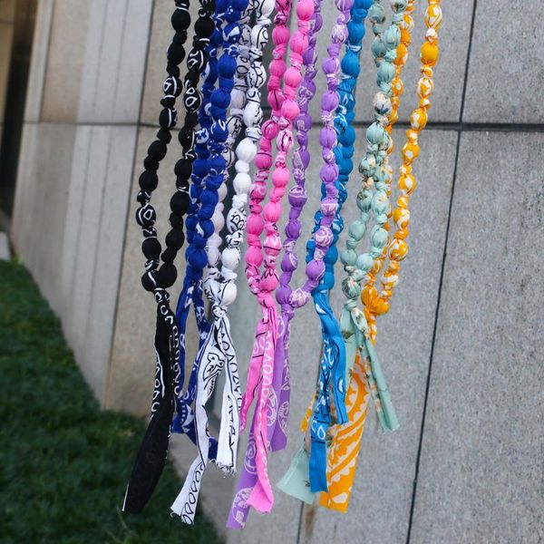 

chains lifefontier handmade acrylic beads fabric necklaces for women bohemia colorful rope chain necklace jewelry accessories gift, Silver