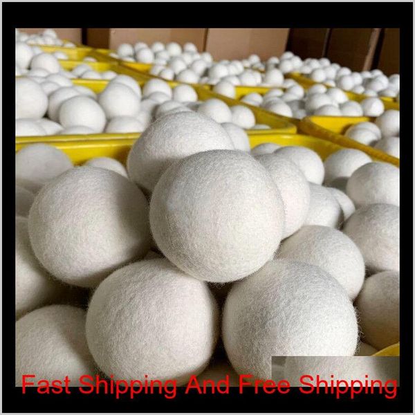 

new wool dryer balls premium reusable natural fabric softener 2.75inch 7cm static reduces helps dry clothes in qylzsn wphome